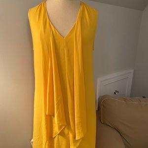 BCBG Maxazria Tara Cascade Ruffle Dress; in HONEY (XS)